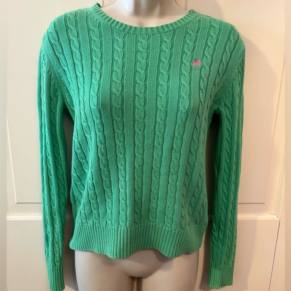 Lilly Pulitzer Vibrant Green Cable Knit Sweater